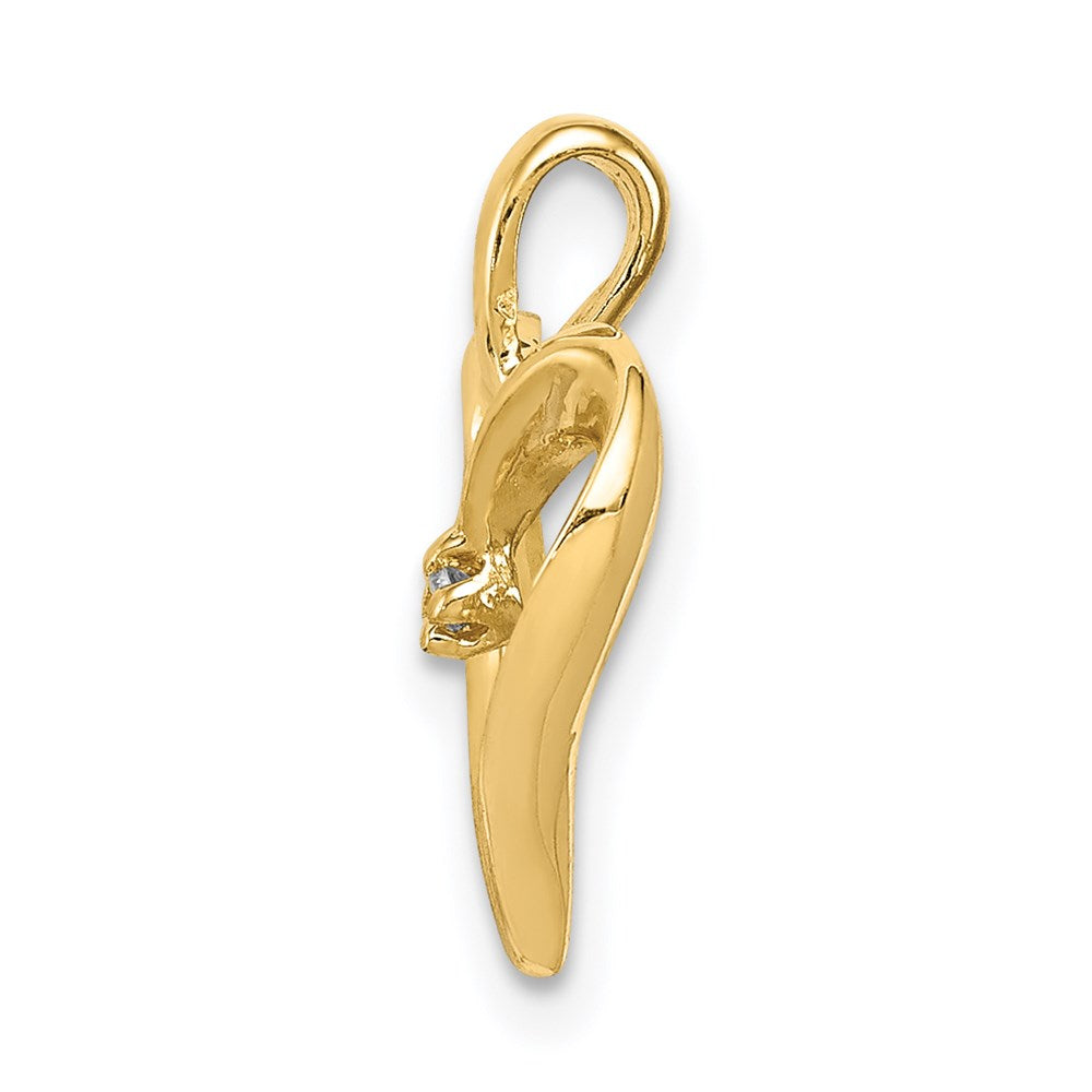 Dije de corazón de diamante AA con temática de oro amarillo de 14 quilates Million Charms