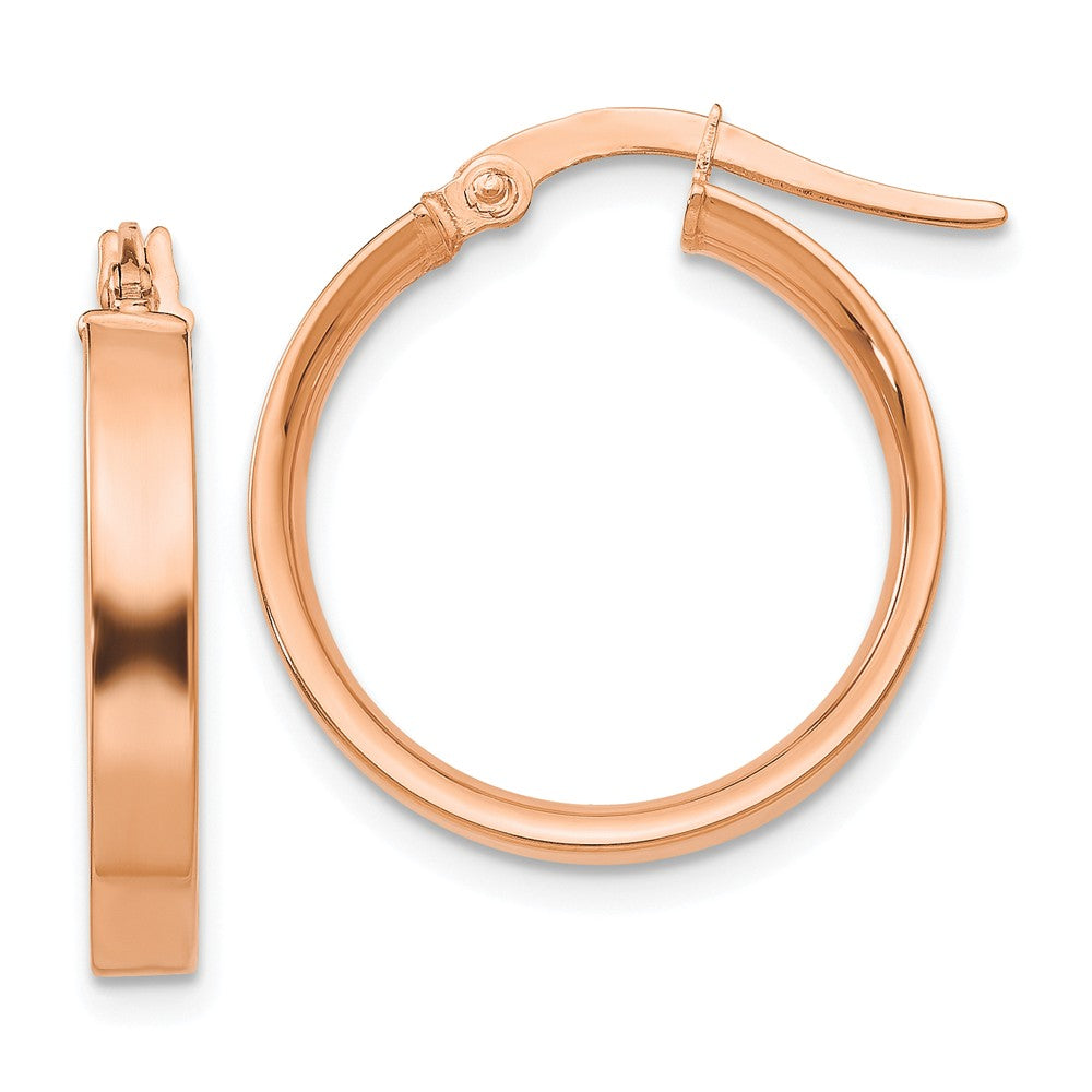 Million Charms 14K Rose Gold 3mm Small Hoop Earrings, 16mm x 3mm