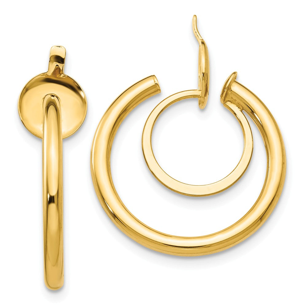 Million Charms 14k Yellow Gold Non-pierced Hoop Earrings, 18mm x 2mm
