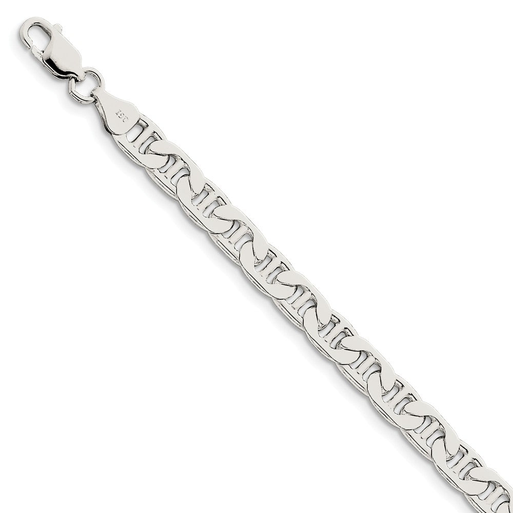Million Charms 925 Sterling Silver 6.5mm Anchor Chain, Chain Length: 7 inches