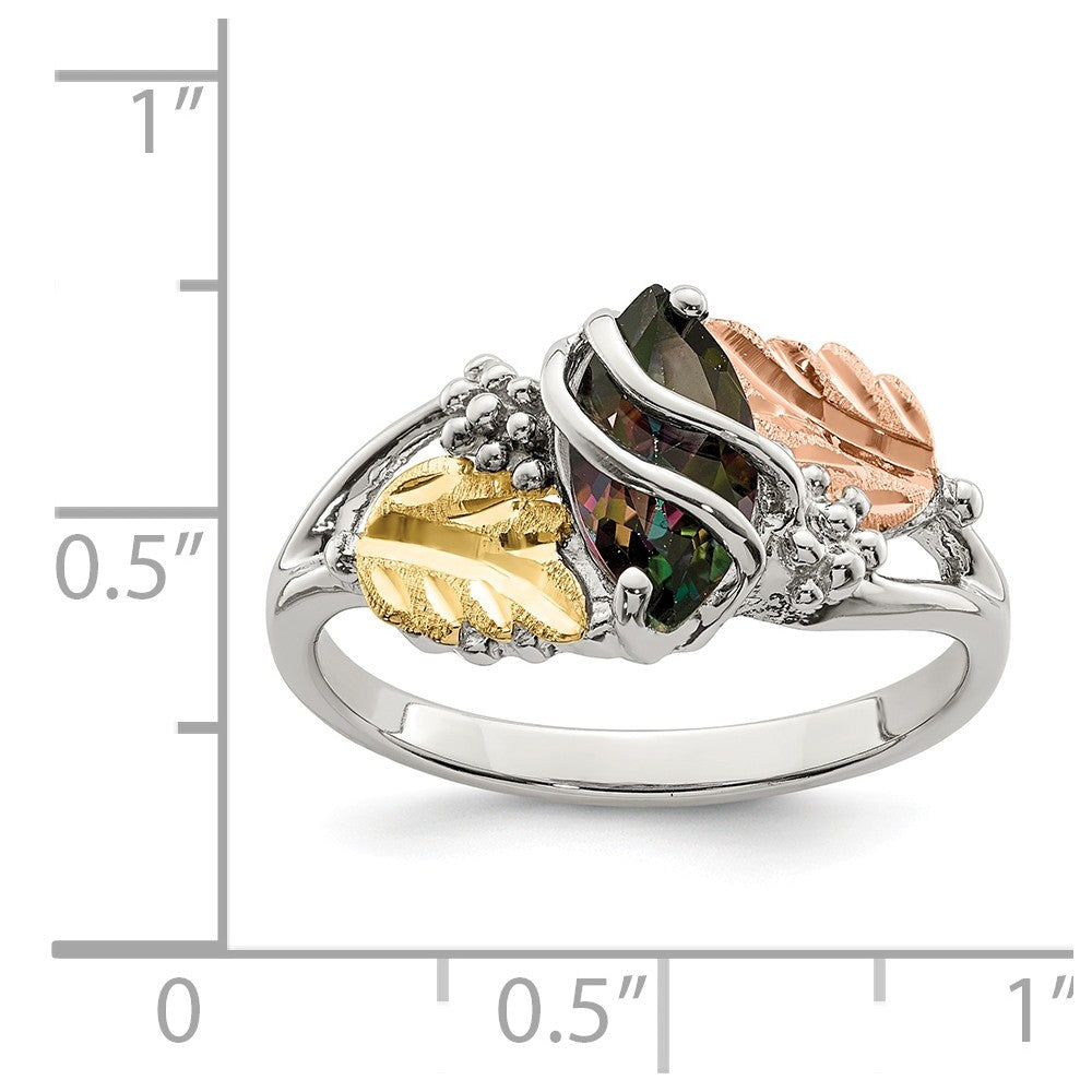 925 Sterling Silver & 12k Mystic Fire Topaz Ring, Size: 6