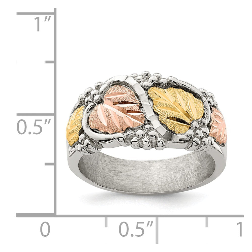 925 Sterling Silver & 12k Ring, Size: 7