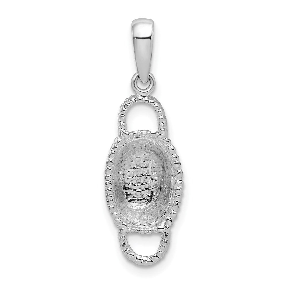 Million Charms 925 Sterling Silver Charm Pendant, 3-D Oval Basket, Double Handles
