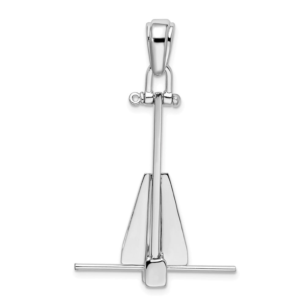 Million Charms 925 Sterling Silver Nautical Charm Pendant, 3-D Danforth Anchor, Moveable