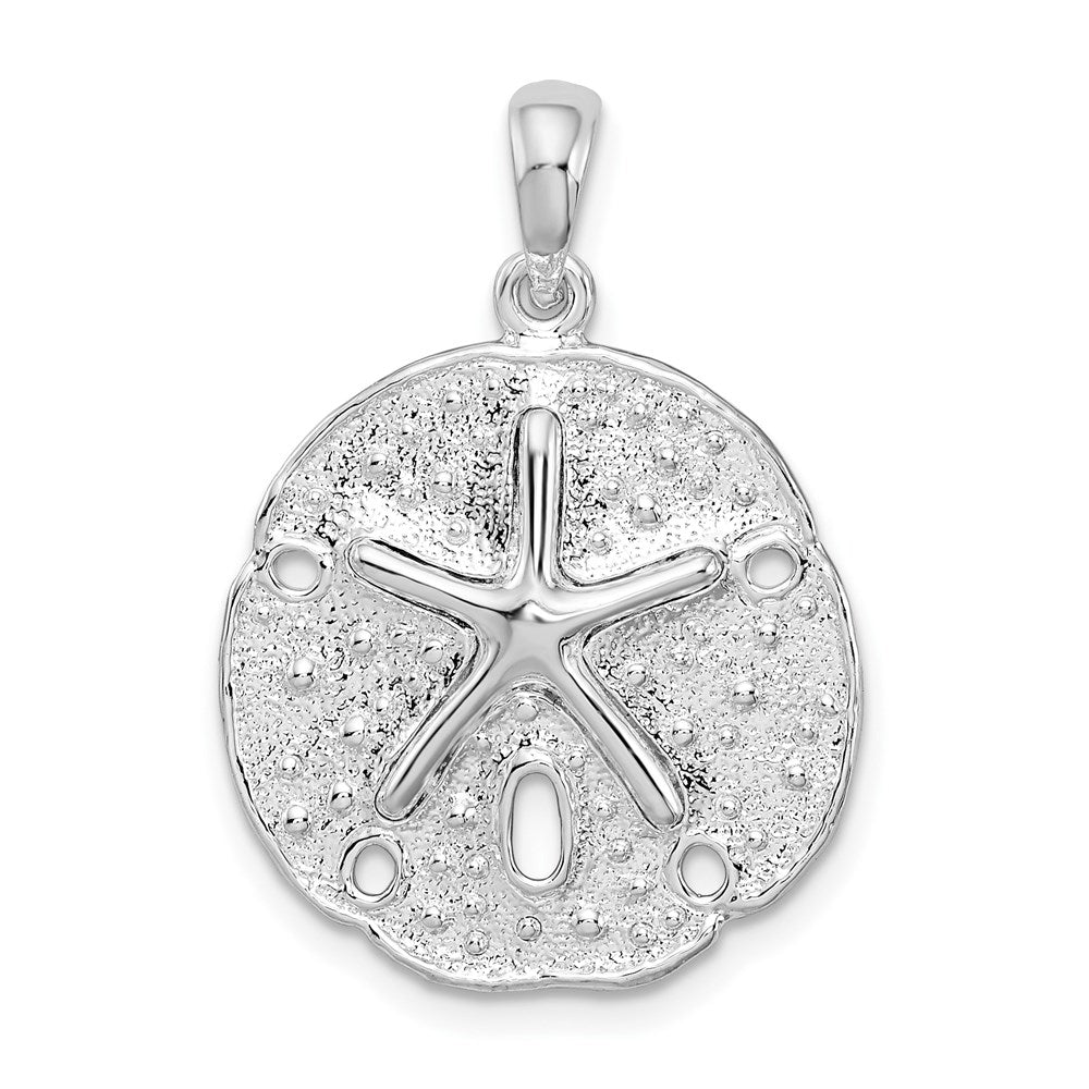Million Charms 925 Sterling Silver Sea Life Nautical Charm Pendant, Sand Dollar with Dancing Starfish Center