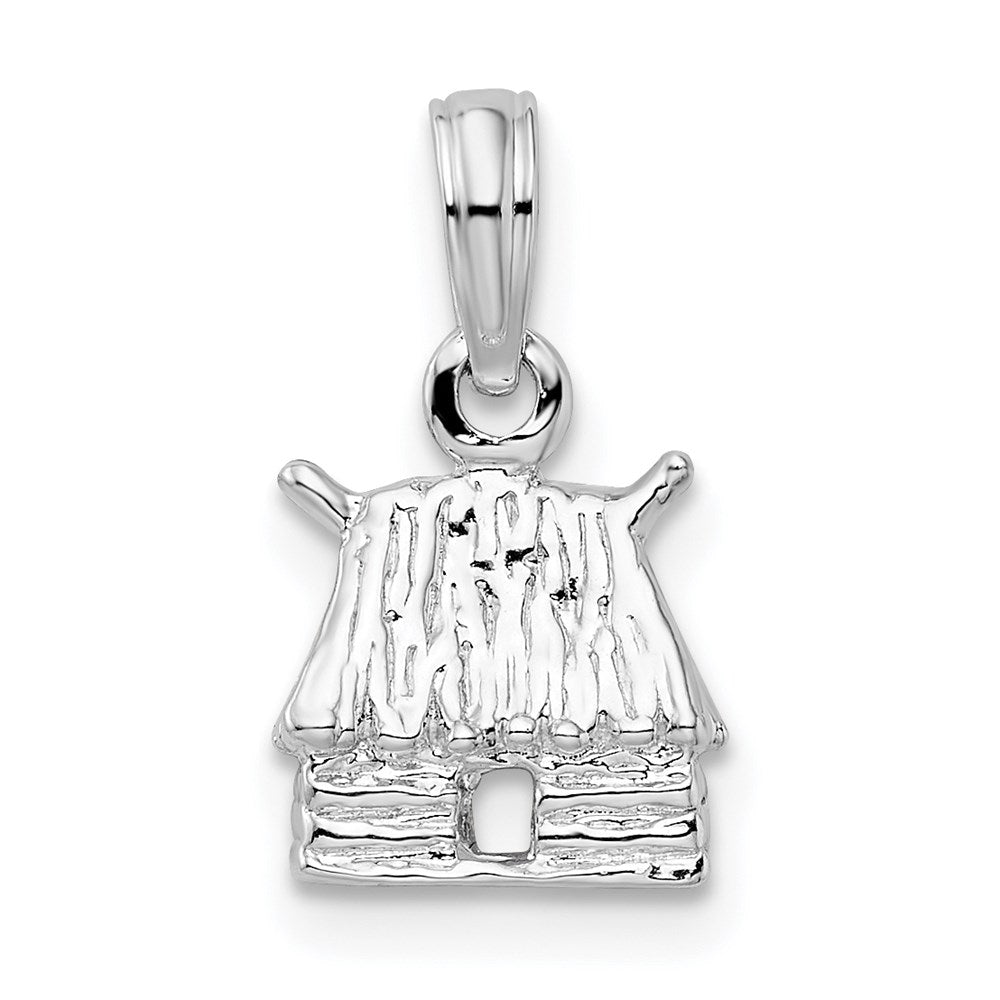 Million Charms 925 Sterling Silver Charm Pendant, 3-D Island Hut, Bungalow