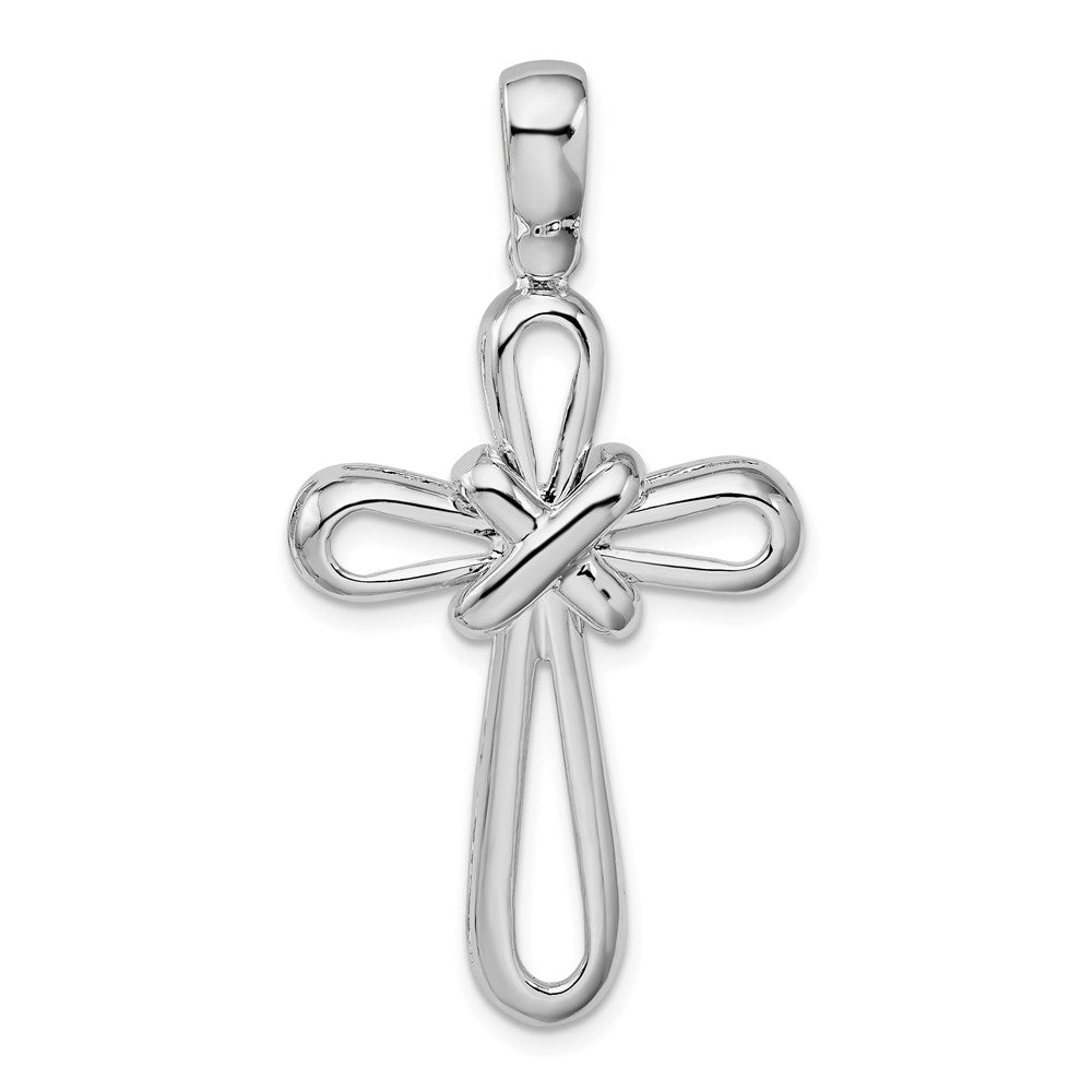 Million Charms 925 Sterling Silver Religious Charm Pendant, Figure Eight Cross & X Center