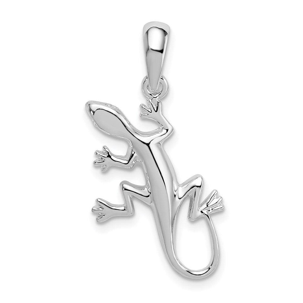 Million Charms 925 Sterling Silver Animal Charm Pendant, Gecko Pendant , High Polish & 2-D