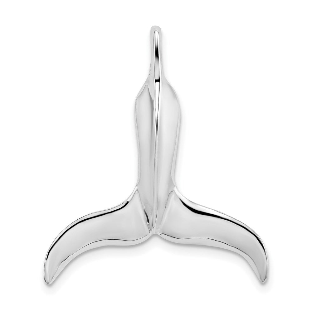 Million Charms 925 Sterling Silver Nautical Sea Life Charm Pendant, 3-D Whale Tail, High Polish & Engraved