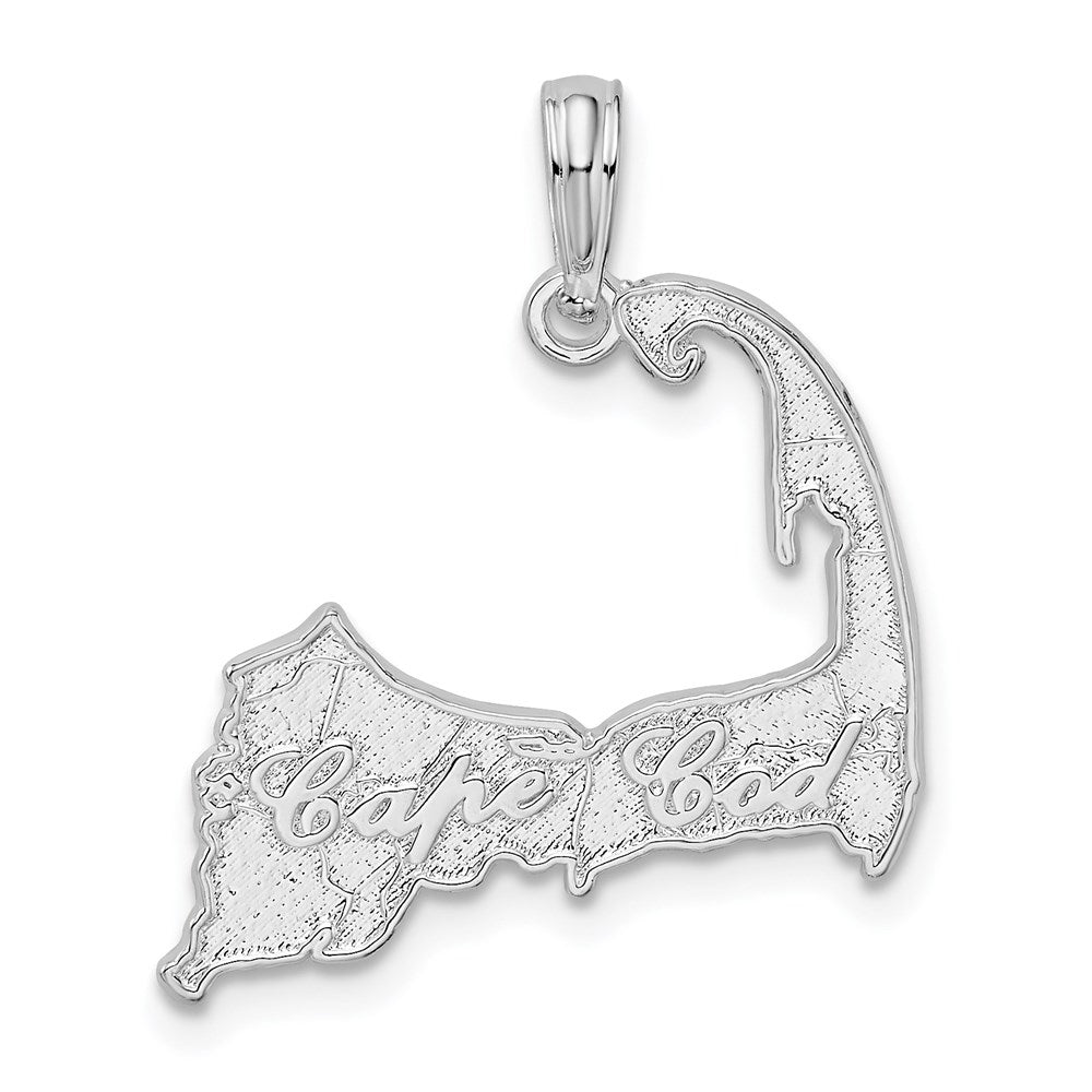 Million Charms 925 Sterling Silver Travel Charm Pendant, Small Cape Cod Silhouette