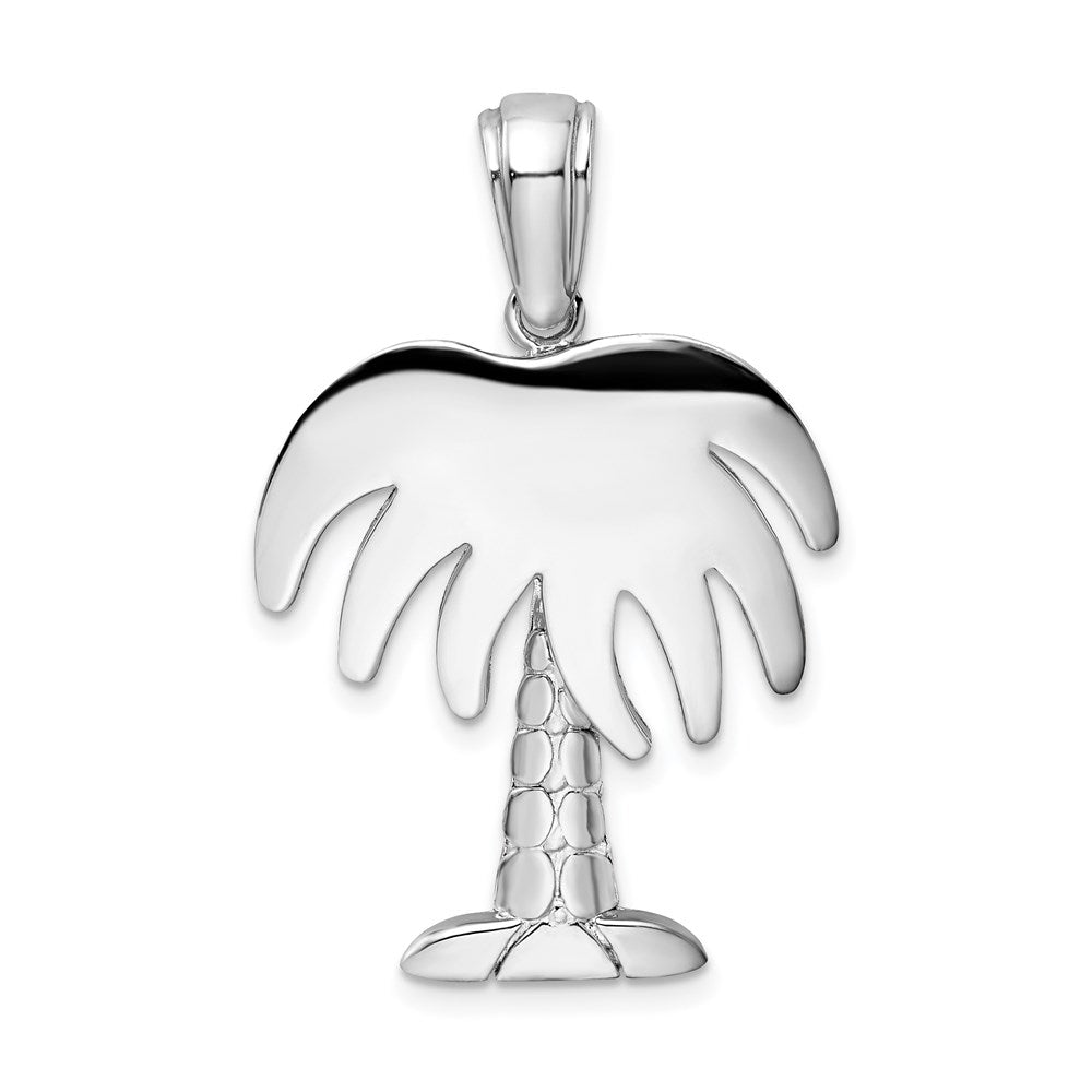 Million Charms 925 Sterling Silver Nautical Charm Pendant, Large Charleston Palm Tree Pendant