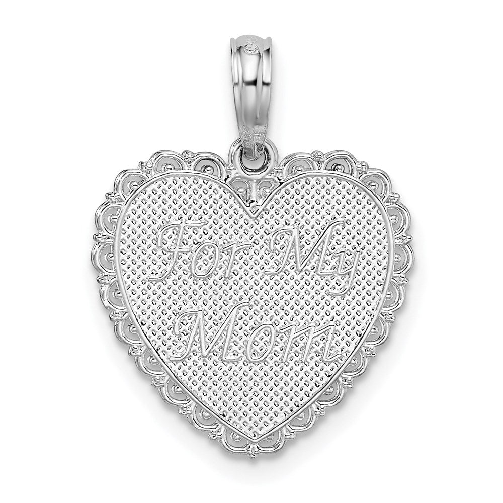 Million Charms 925 Sterling Silver Charm Pendant, Small For My Mom, Thanks For Everything On Scalloped Heart