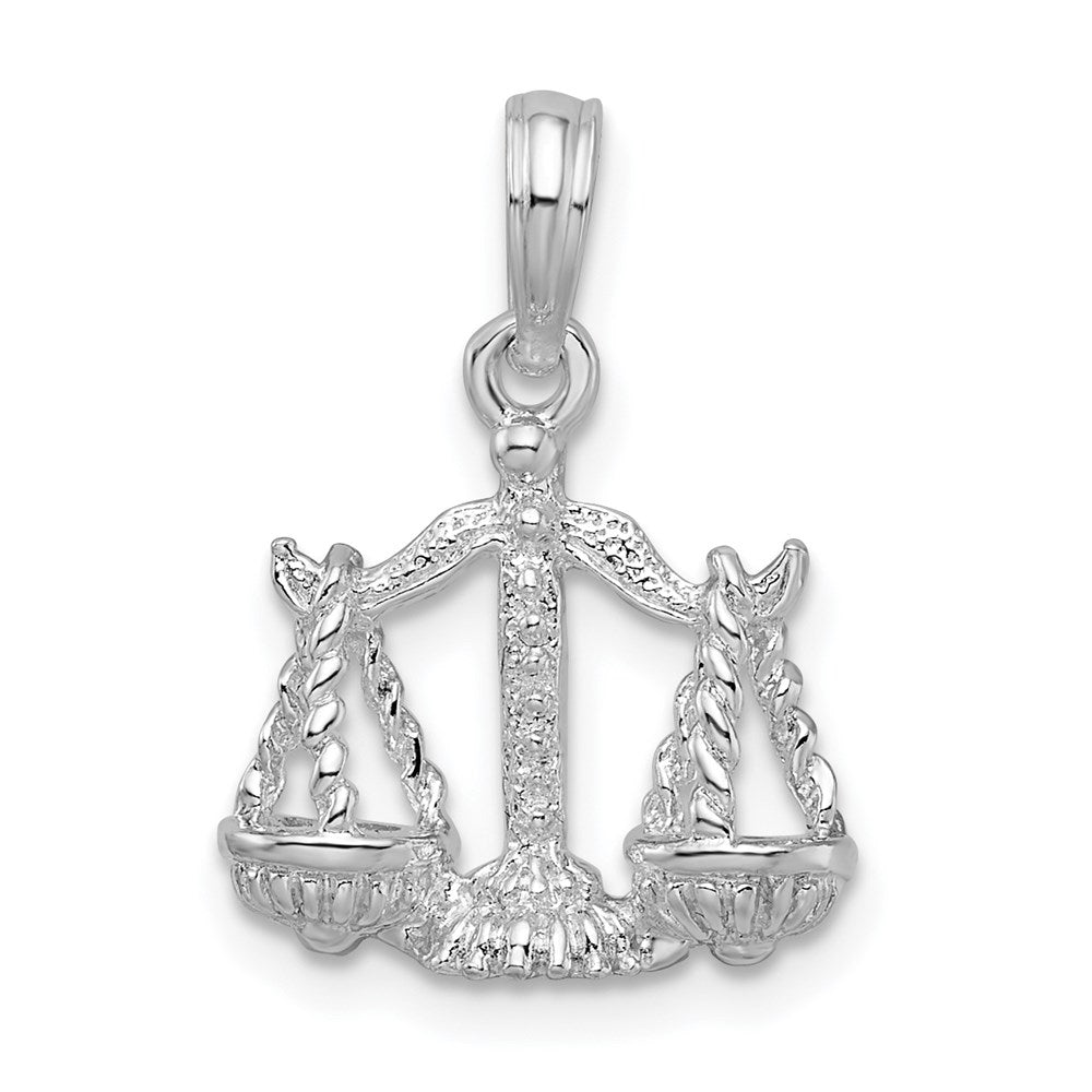 Million Charms 925 Sterling Silver Charm Pendant, 3-D Libra Zodiac Sign