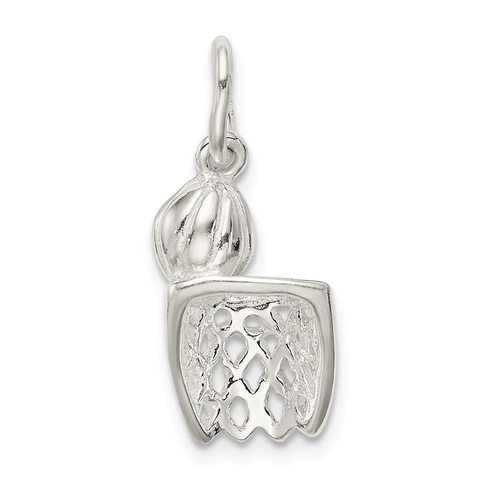 Million Charms 925 Sterling Silver Sports Basketball Hoop Charm