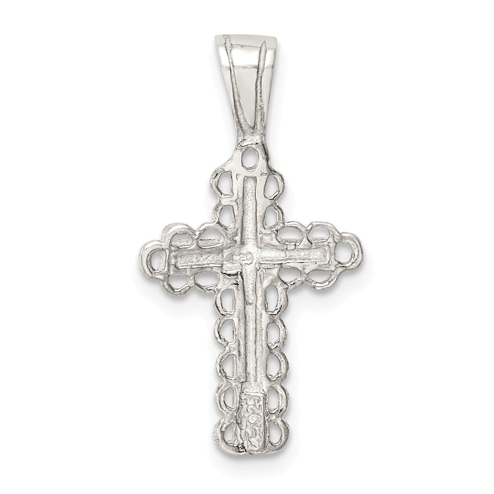 Million Charms 925 Sterling Silver Budded Relgious Cross Pendant