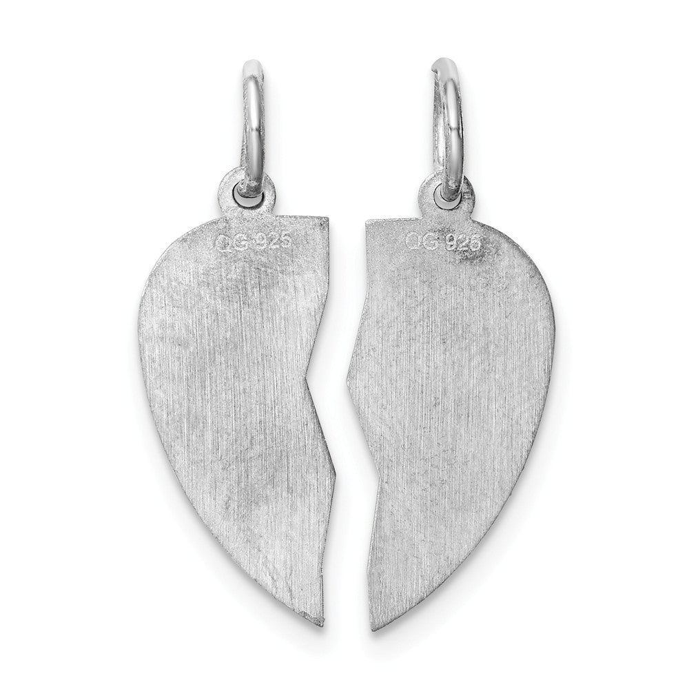 Million Charms 925 Sterling Silver Rhodium-Plated 2-Piece I Love You Disc Charm