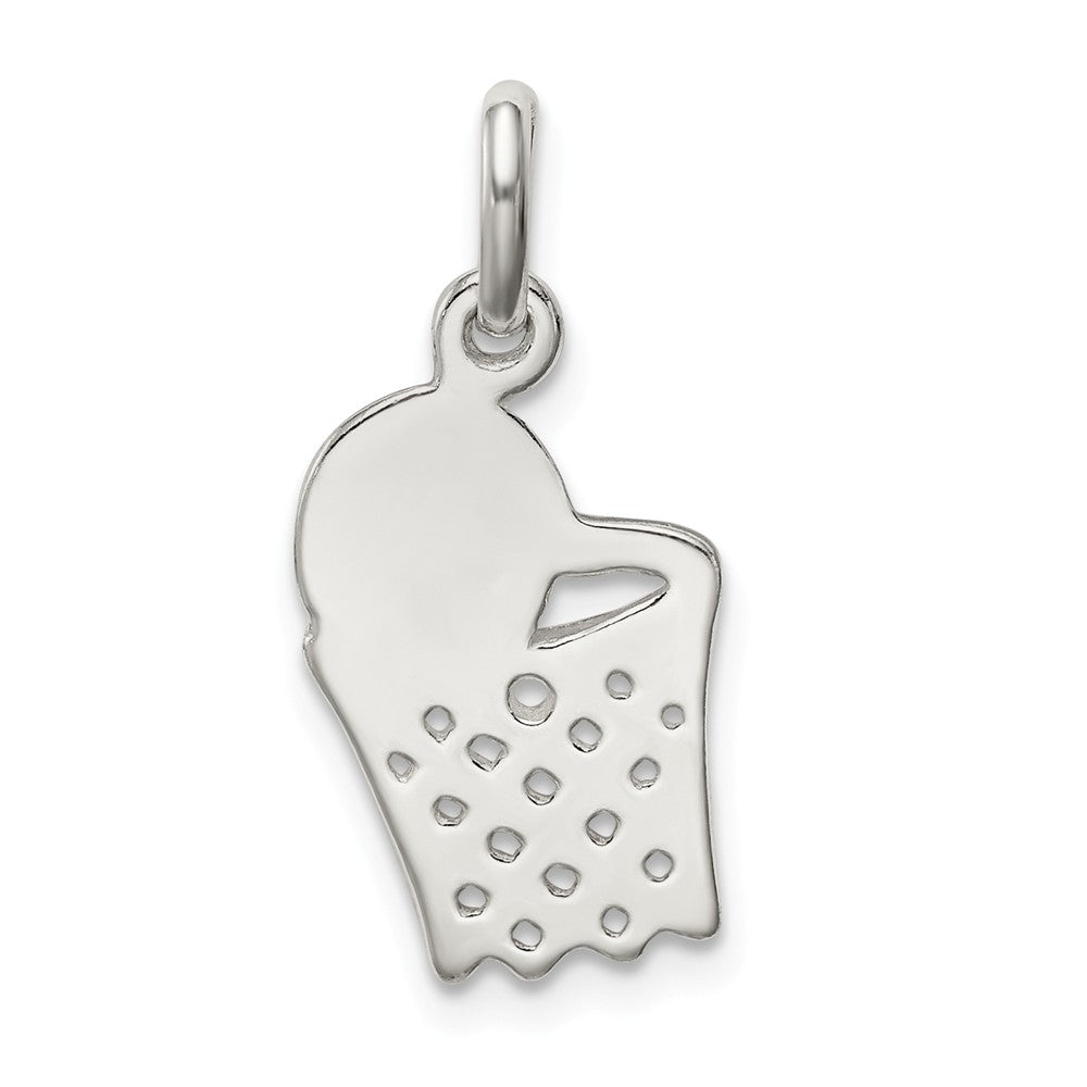 Million Charms 925 Sterling Silver Sports Basketball In Hoop Charm