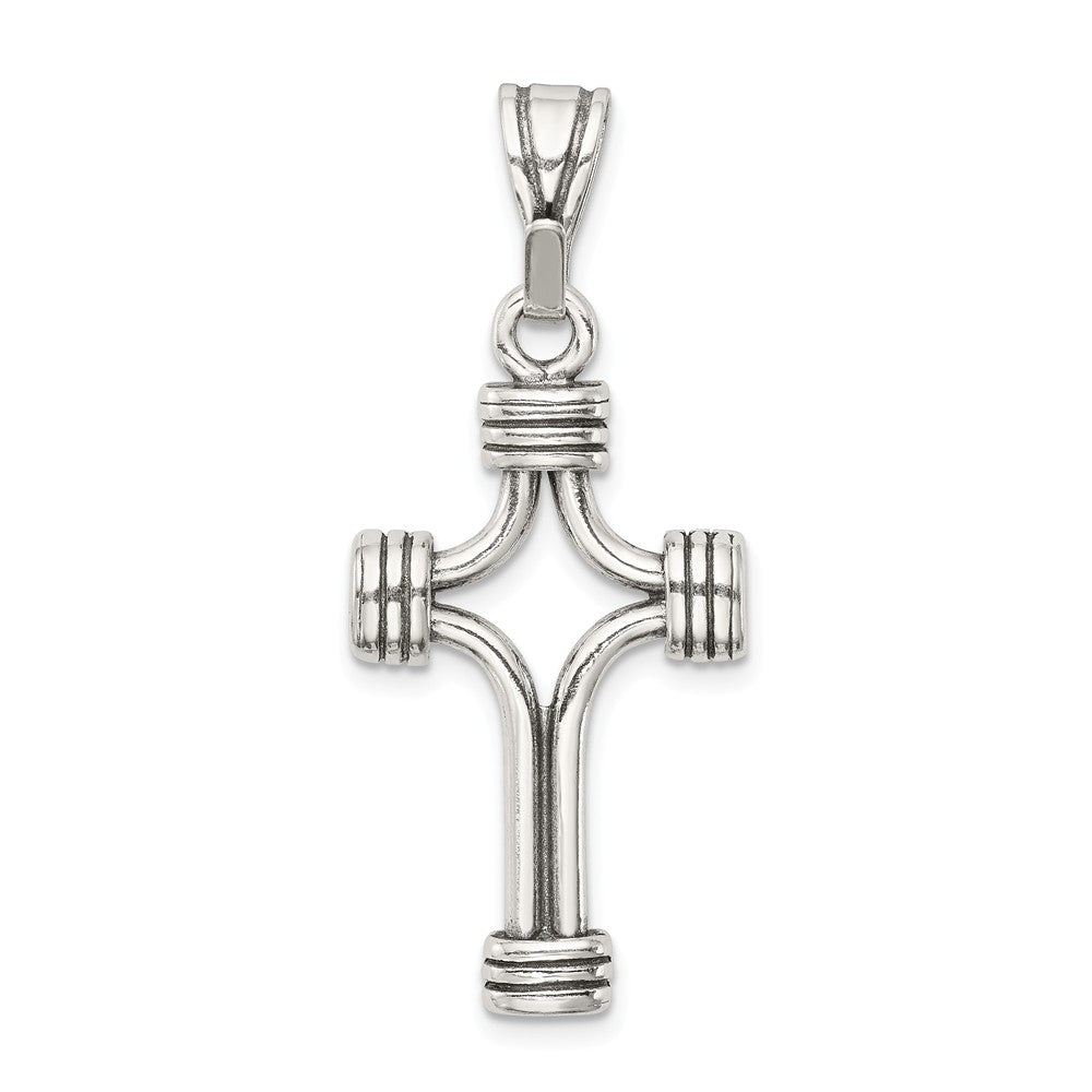 Million Charms 925 Sterling Silver Antiqued Relgious Cross Pendant