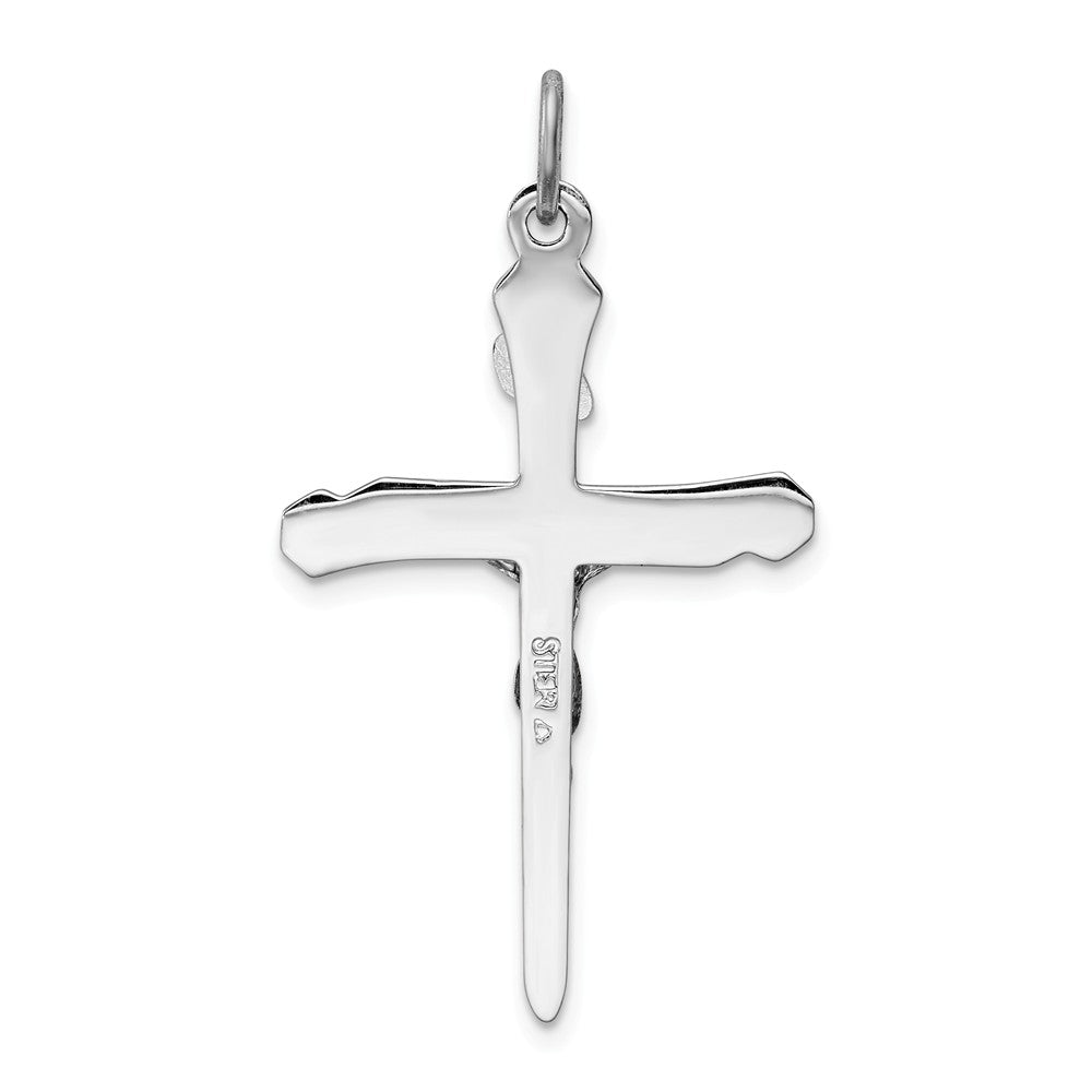 Million Charms 925 Sterling Silver Rhodium-Plated Relgious Crucifix Pendant