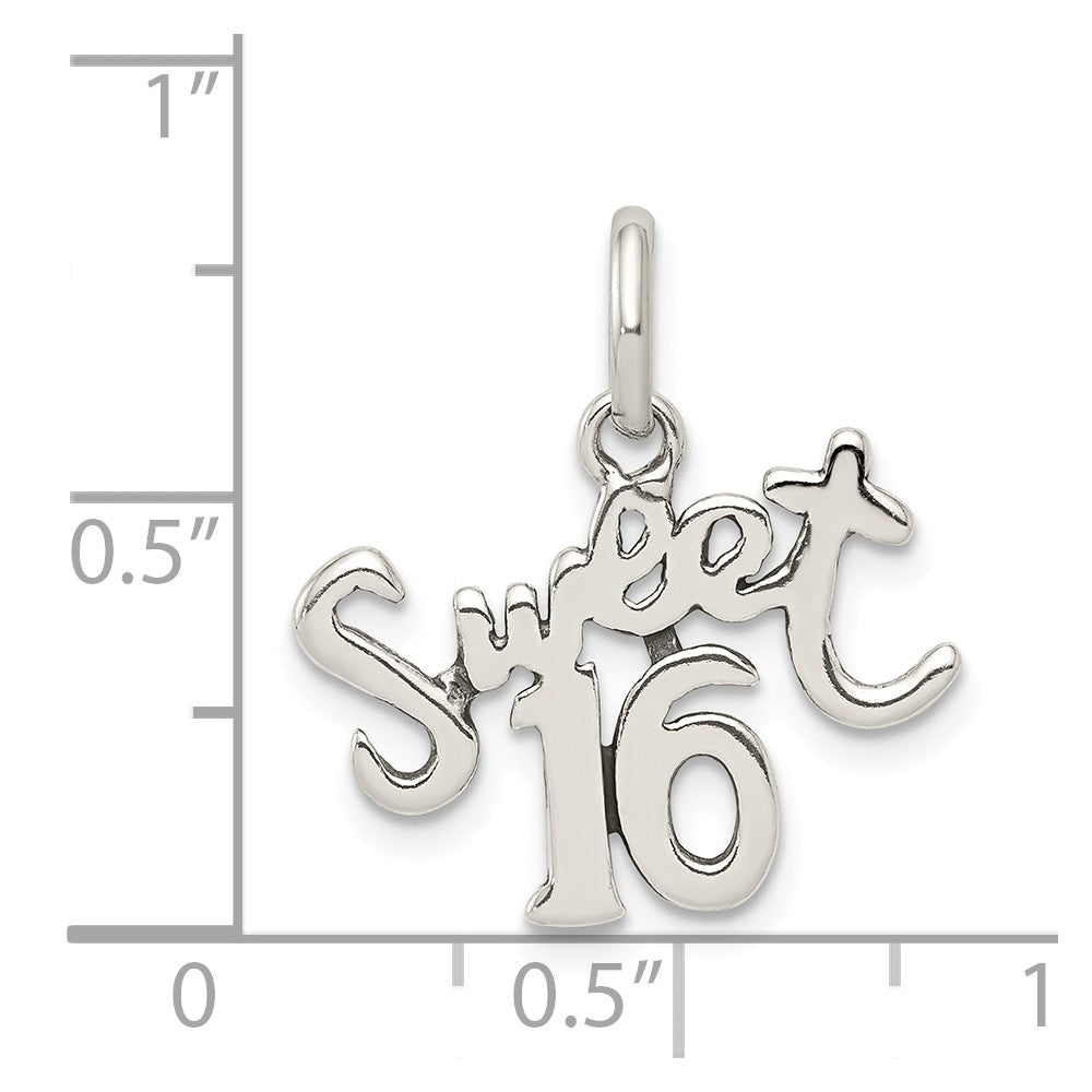 Million Charms 925 Sterling Silver Sweet 16 Birthday Charm