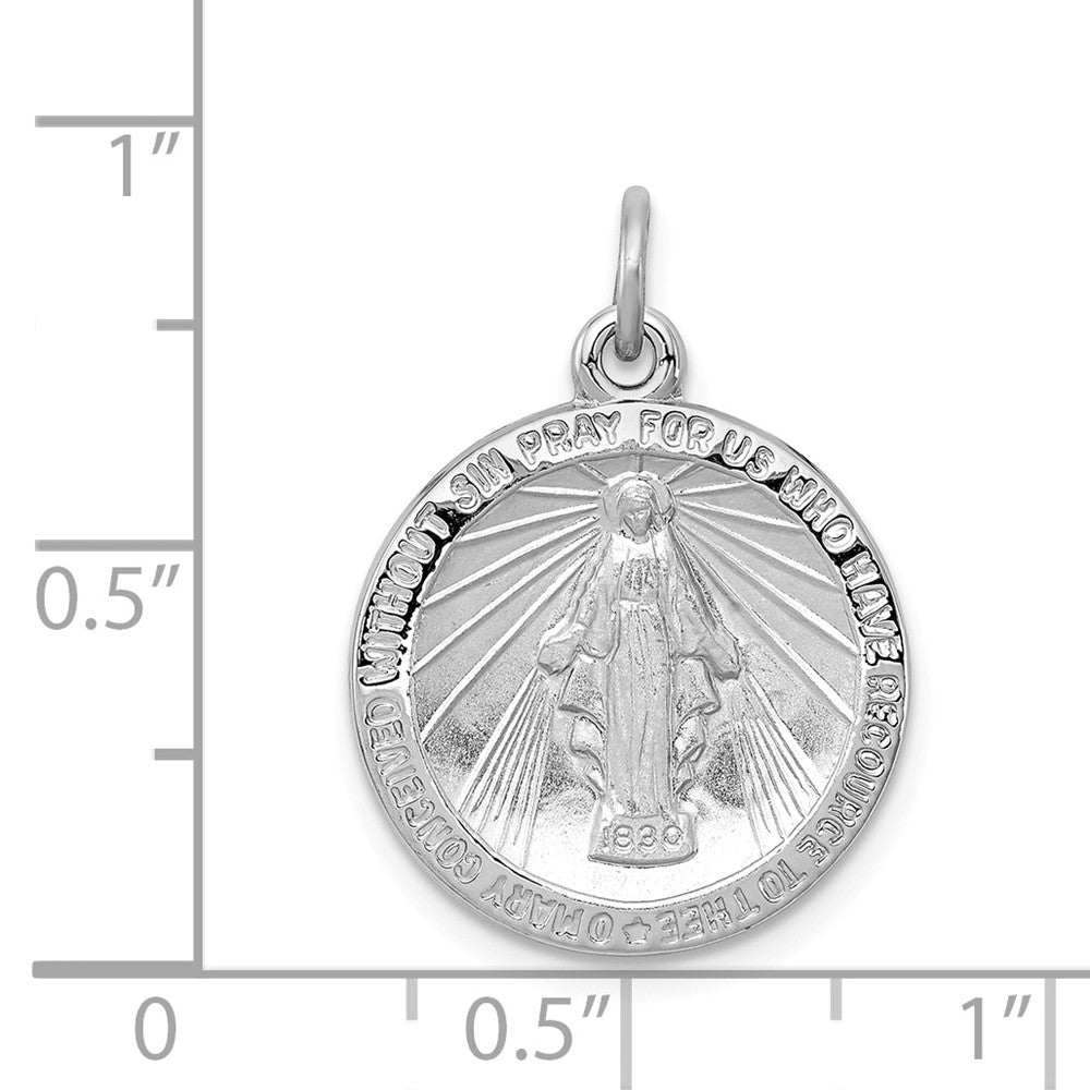 Million Charms 925 Sterling Silver Rhodium-Plated Religious Miraculous Medal