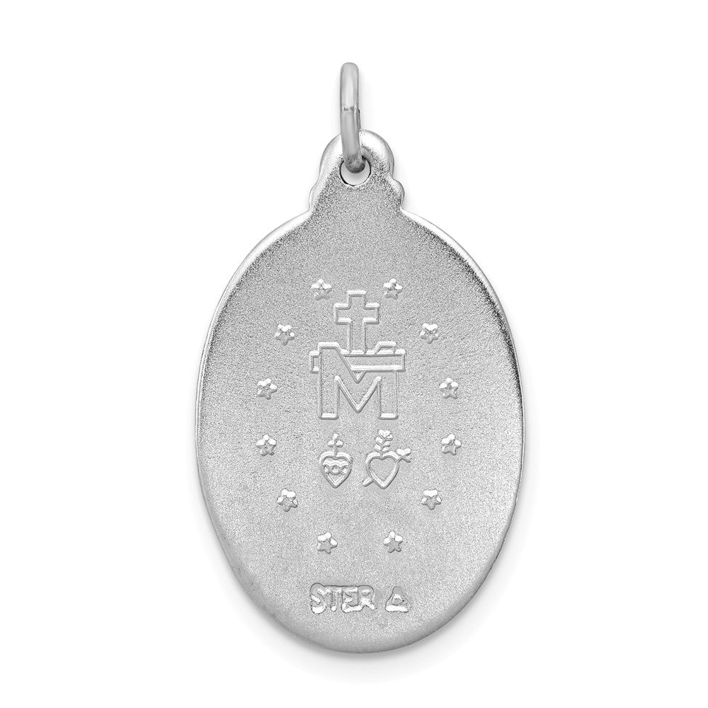 Million Charms 925 Sterling Silver Rhodium-Plated Religious Miraculous Medal
