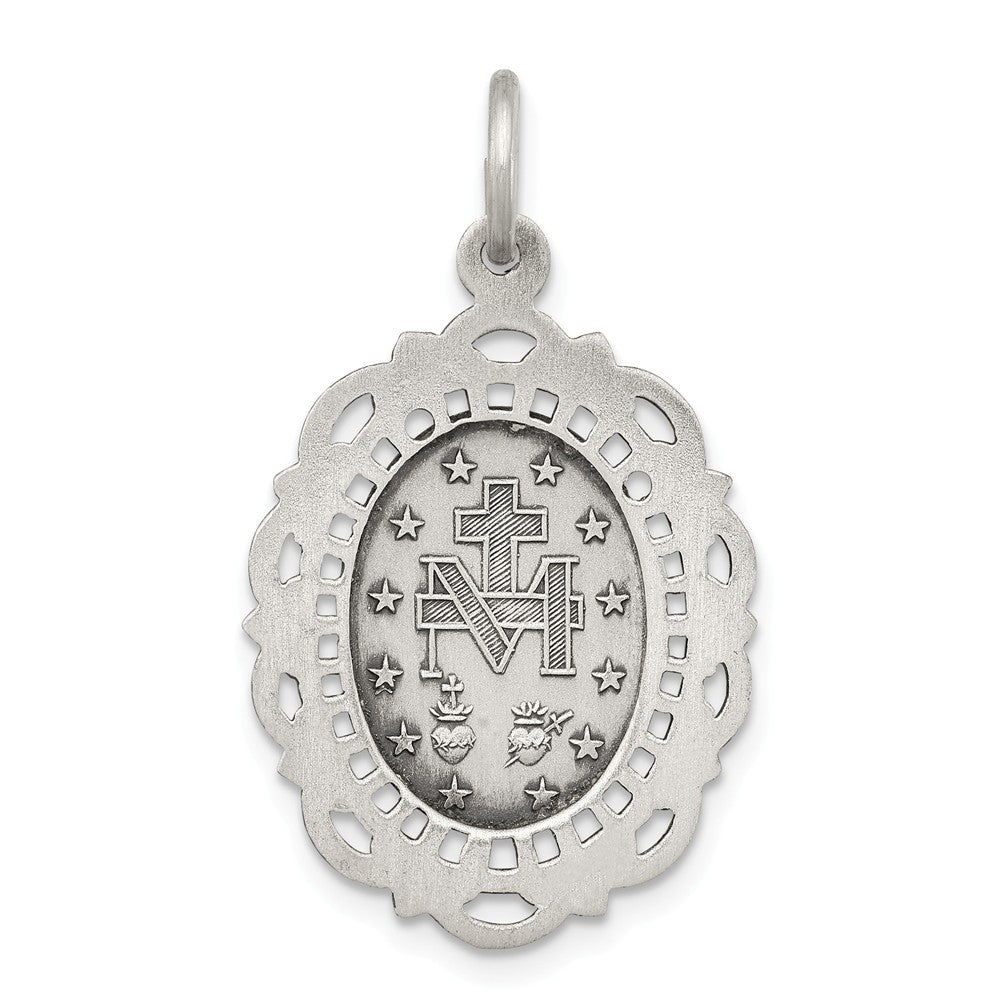 Million Charms 925 Sterling Silver Antiqued Religious Miraculous Medal