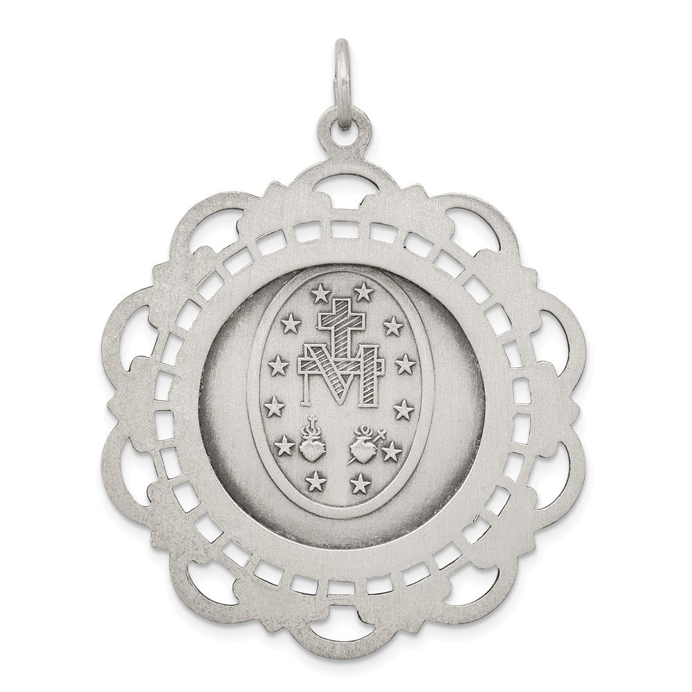 Million Charms 925 Sterling Silver Antiqued Religious Miraculous Medal
