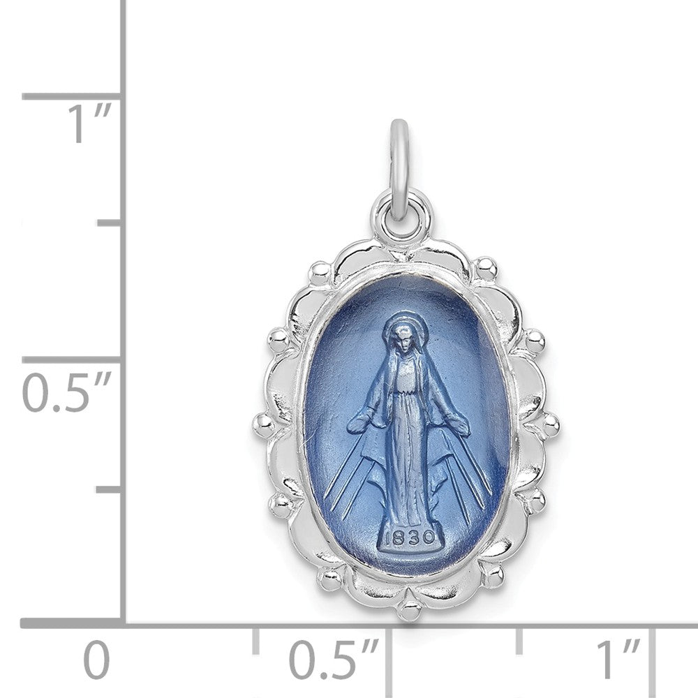 Million Charms 925 Sterling Silver Rhodium-Plated Religious Miraculous Medal