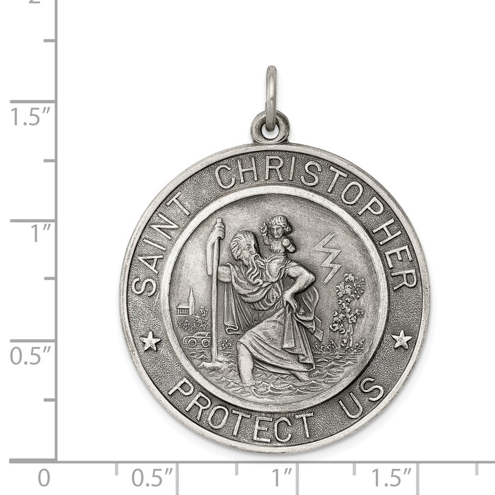 Million Charms 925 Sterling Silver Religious Saint Christopher Medal