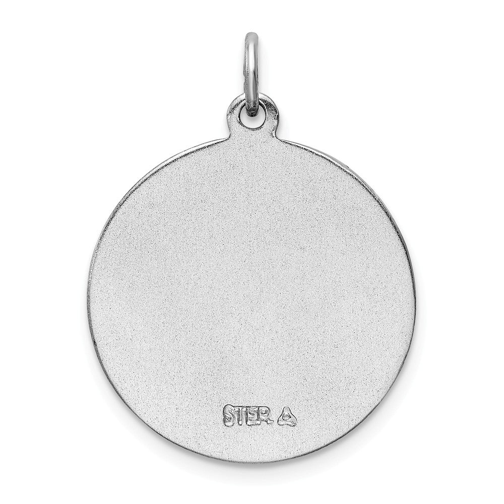 Million Charms 925 Sterling Silver Rhodium-Plated Enameled Religious Saint Christopher Medal