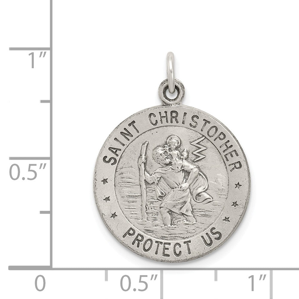 Million Charms 925 Sterling Silver Religious Saint Christopher Sports Basketball Medal