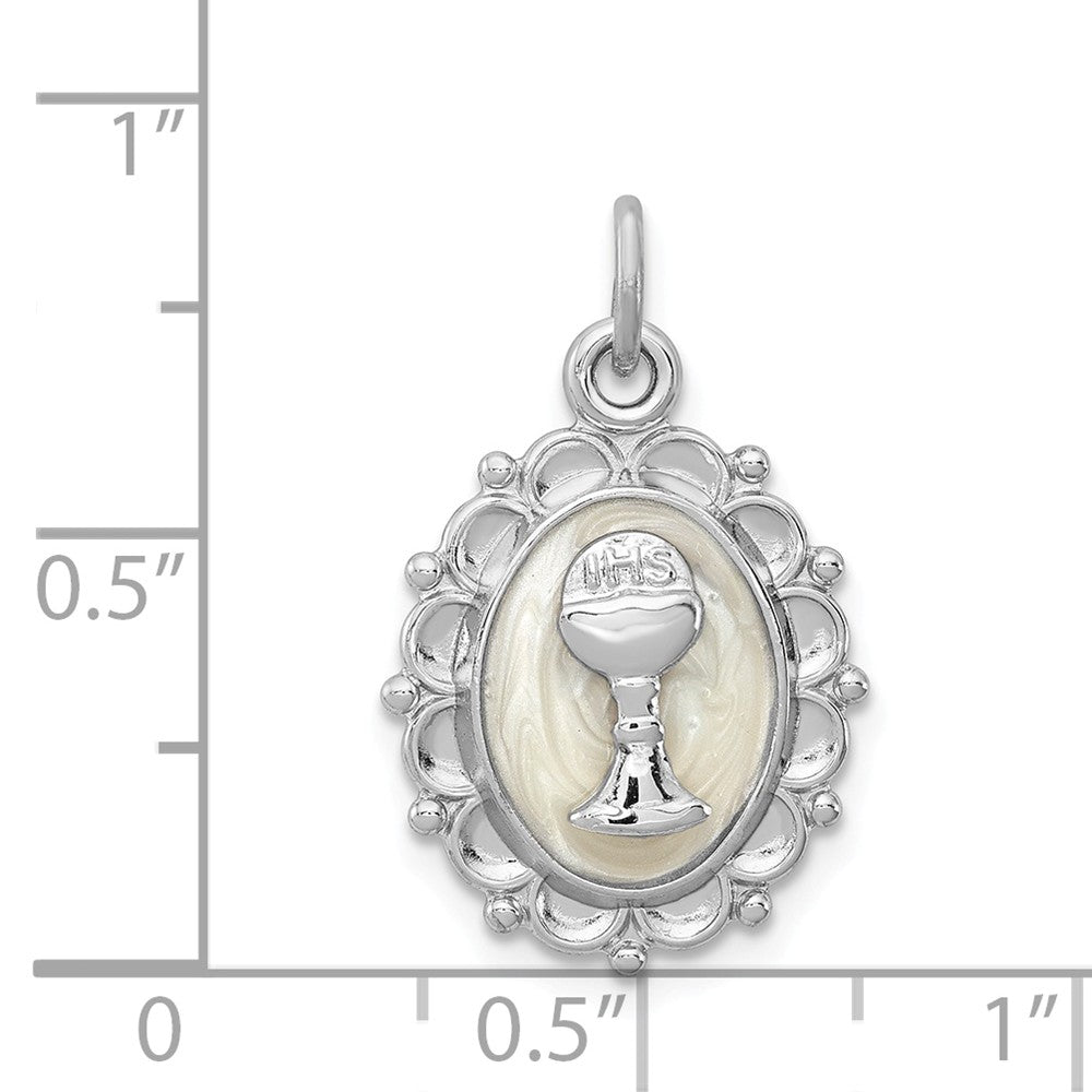 Million Charms 925 Sterling Silver Rhodium-Plated Religious Holy Communion Charm