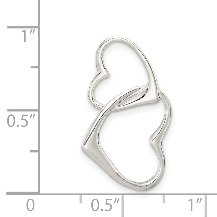 Million Charms 925 Sterling Silver Double Heart Pendant