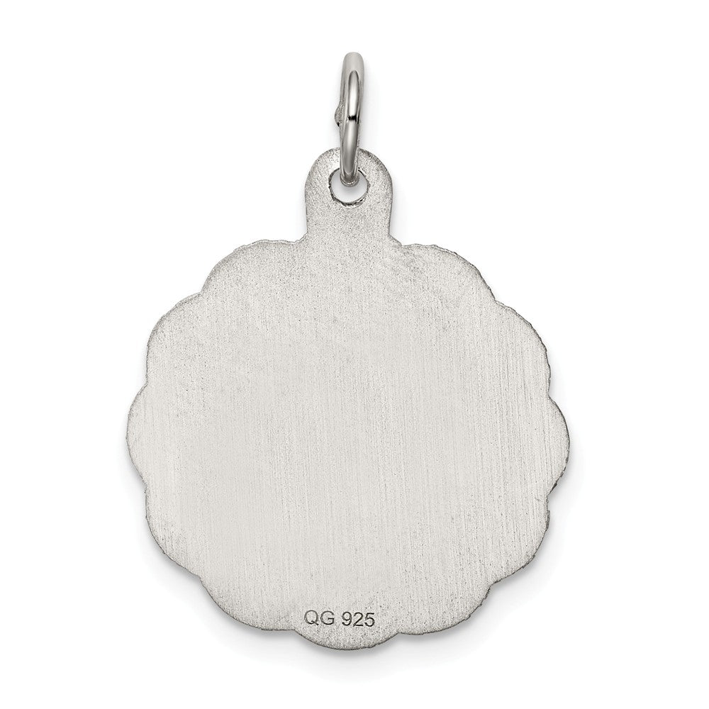 Million Charms 925 Sterling Silver Rhodium-Plated Relgious Cross Disc Charm
