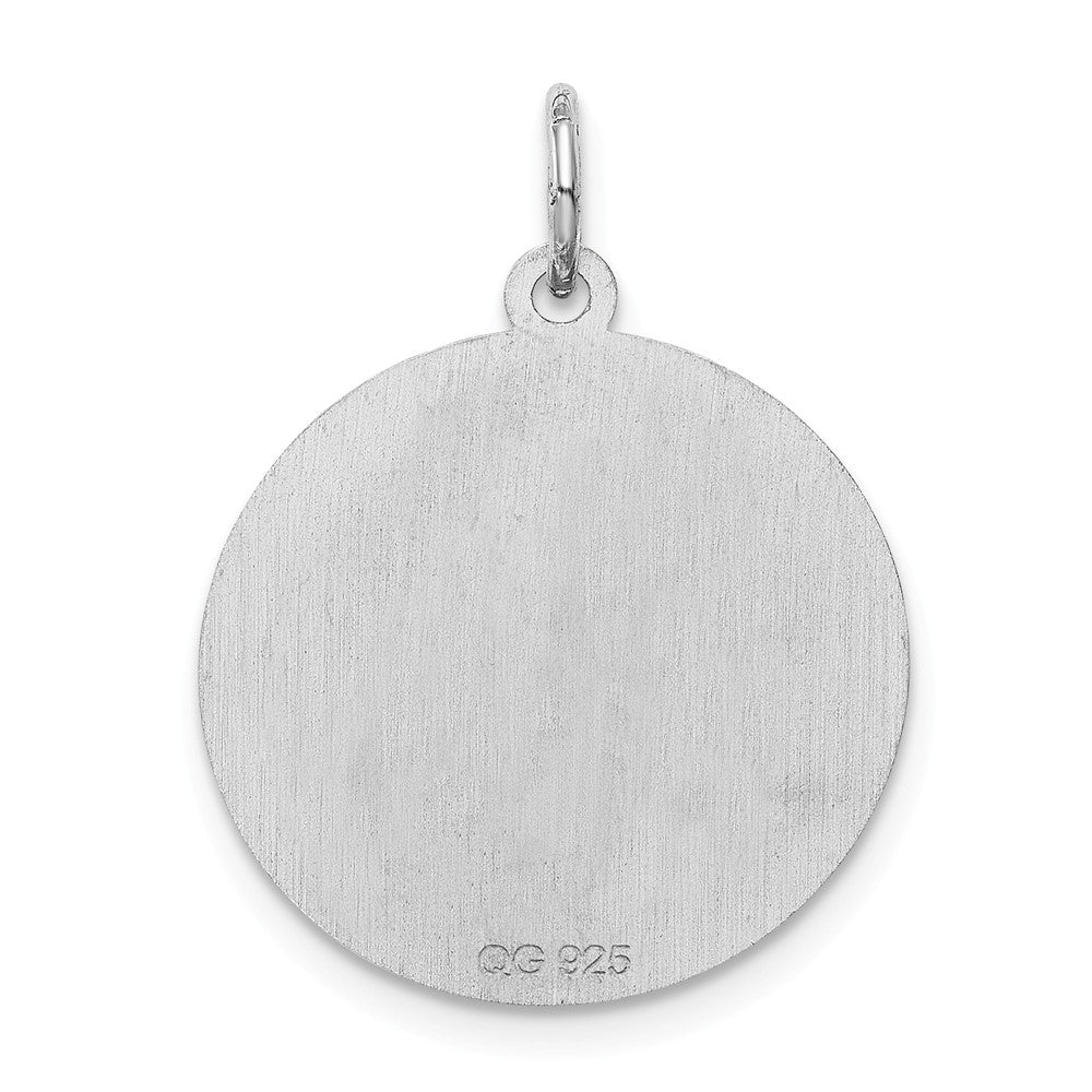 Million Charms 925 Sterling Silver Rhodium-Plated Brocaded Alphabet Letter Initial R Charm
