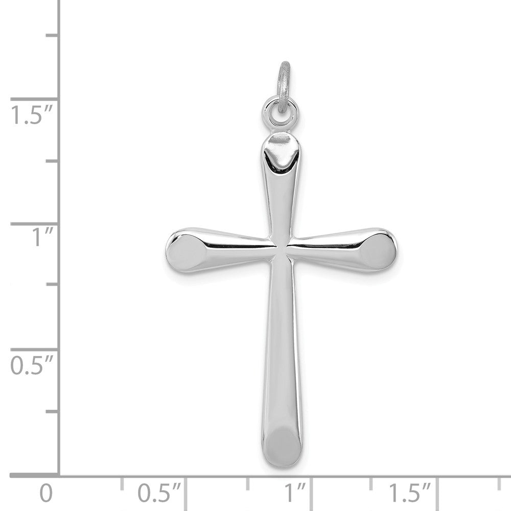 Million Charms 925 Sterling Silver Rhodium-Plated Polished Relgious Cross Pendant
