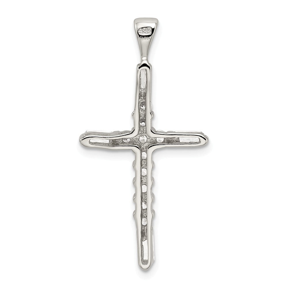 Million Charms 925 Sterling Silver (Cubic Zirconia) CZ Relgious Cross Pendant