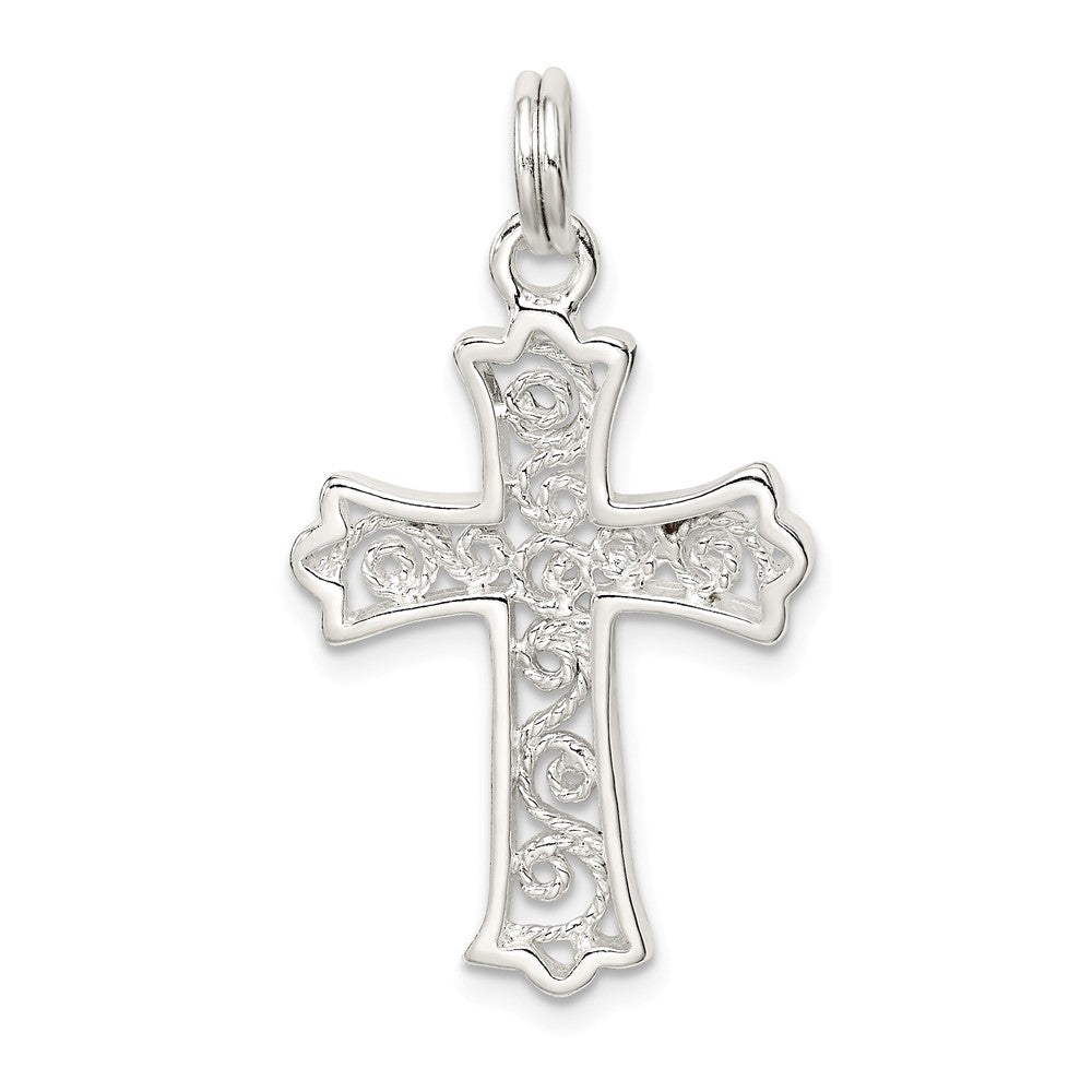 Million Charms 925 Sterling Silver Filigree Relgious Cross Charm