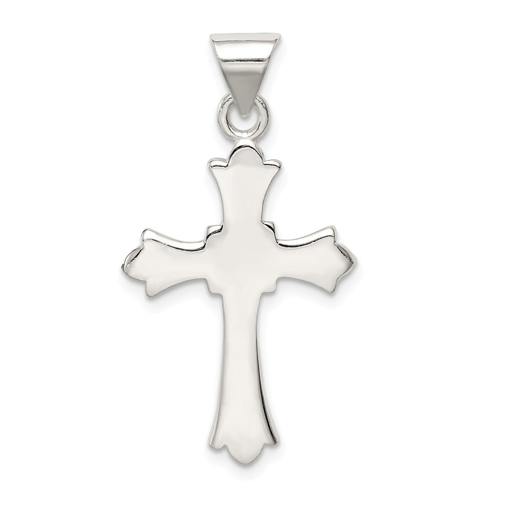 Million Charms 925 Sterling Silver Fleur De Lis Relgious Cross Pendant