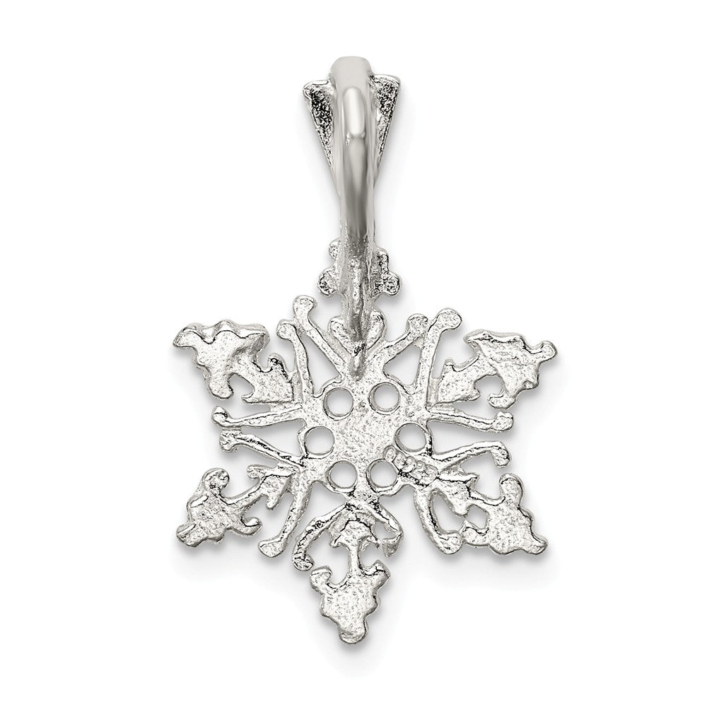 Million Charms 925 Sterling Silver Diamond Cut Snowflake Pendant