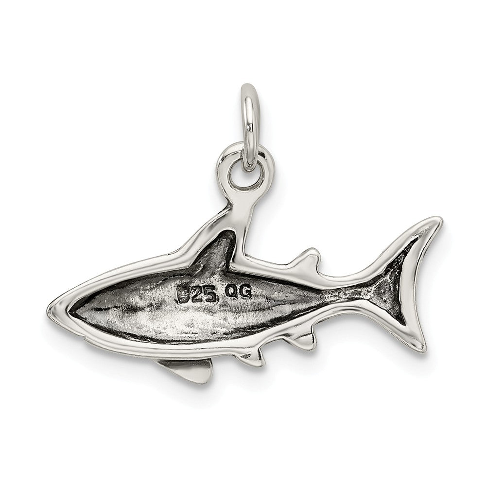 Million Charms 925 Sterling Silver Antique Shark Charm