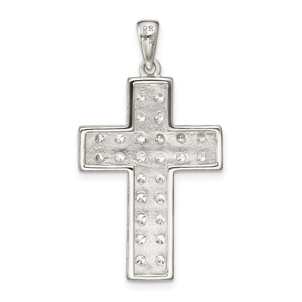 Million Charms 925 Sterling Silver (Cubic Zirconia) CZ Latin Relgious Cross Pendant