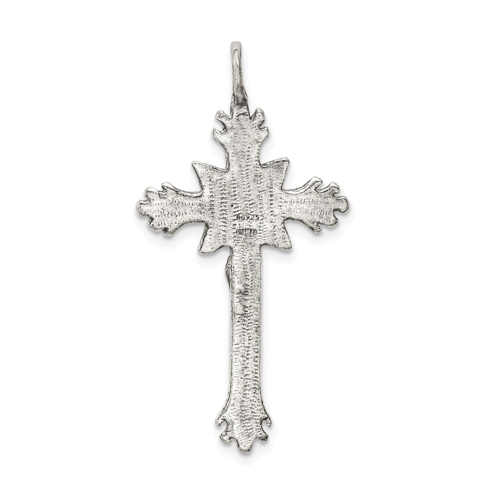 Million Charms 925 Sterling Silver Antiqued Relgious Crucifix Pendant