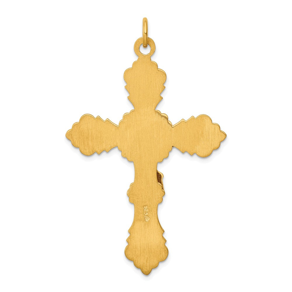 Million Charms 925 Sterling Silver & 24K Gold Themed -Plated Inri Relgious Crucifix Pendant