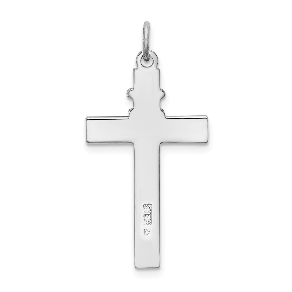 Million Charms 925 Sterling Silver Rhodium-Plated & Vermeil Rosary Relgious Cross Pendant