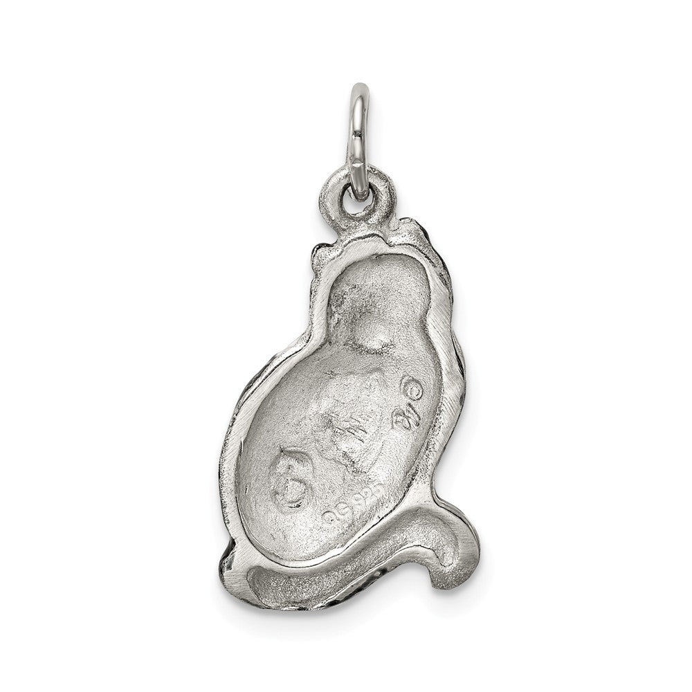 Million Charms 925 Sterling Silver Enamel Black & White Cat Charm