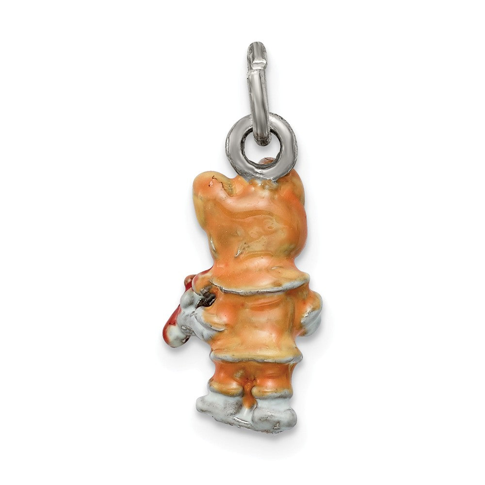Million Charms 925 Sterling Silver Enamel Cat Playing The Violin Charm
