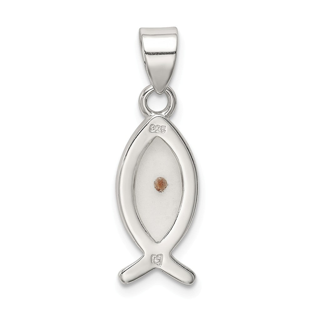 Million Charms 925 Sterling Silver Enameled With Mustard Seed Ichthus Fish Pendant