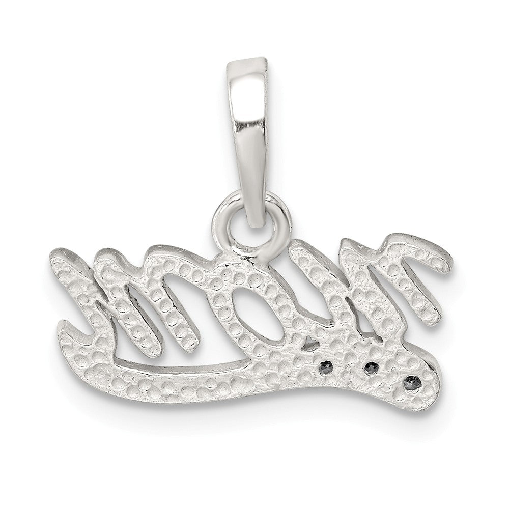 Million Charms 925 Sterling Silver (Cubic Zirconia) CZ Polished Mom Pendant